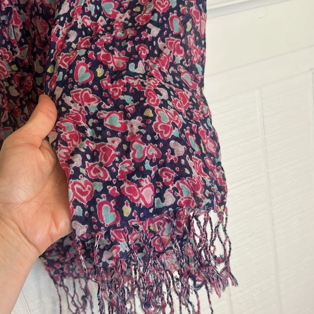 Lilly Pulitzer Murfee Scarf in Candy Hearts Pattern, Silk Cashmere Blend - Picture 6 of 9